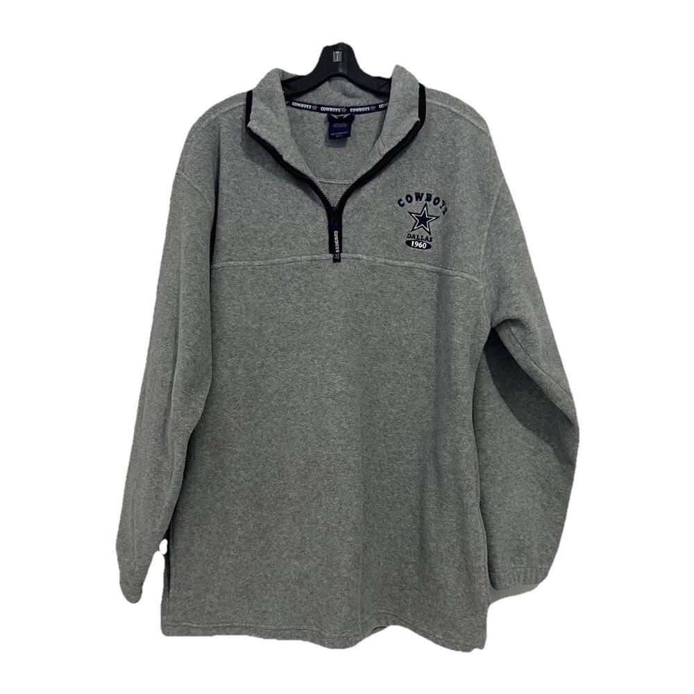 Dallas Cowboys Men’s Size L Gray 1/4 Zip Pullover Sweater Sports Football Layer